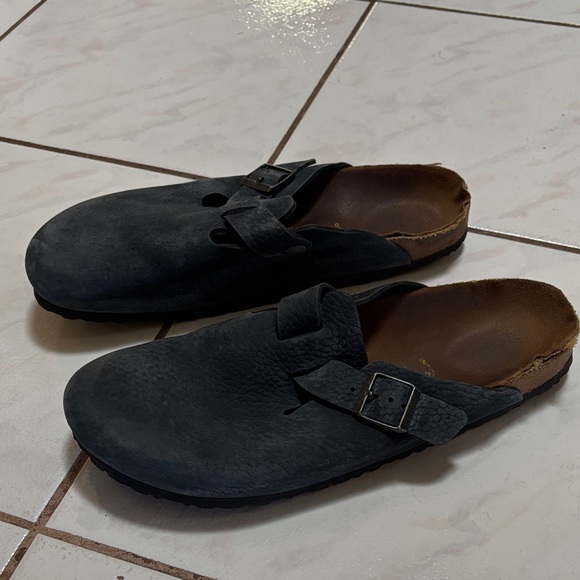 Men's Birkenstock Blue Suede Clogs - Picture 2 of 4